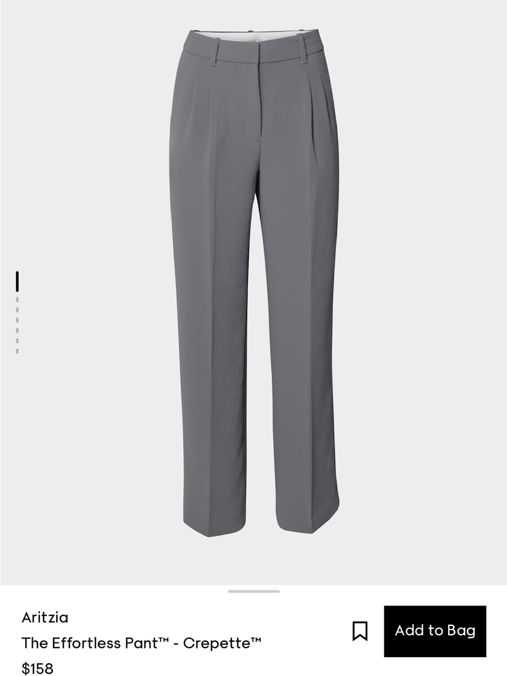 Aritzia Men's Tailored Crepe Dress Pants — Gray